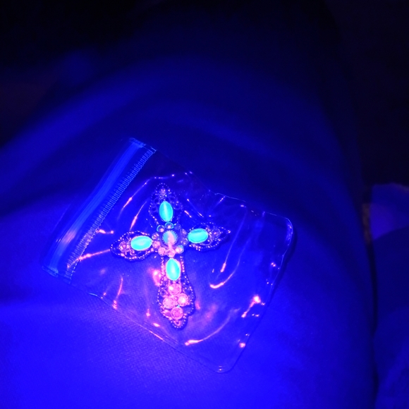 Elegant Blue and Pink Crystal Brooch